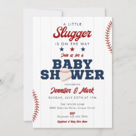 Little Slugger Baseball Sports Baby Shower 招待状
