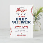 Little Slugger Baseball Sports Baby Shower 招待状 (スタンド正面)