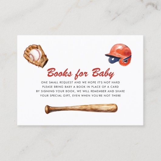Little Slugger Books for Baby Shower Card エンクロージャーカード (正面)