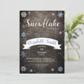 Little snowflake baby boy babyshower 招待状 (スタンド正面)