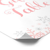 Little Snowflake Baby Shower Gift Table Sign ポスター (角)