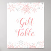 Little Snowflake Baby Shower Gift Table Sign ポスター (正面)