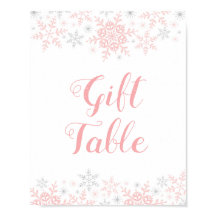 Little Snowflake Baby Shower Gift Table Sign