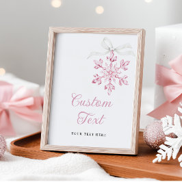 Little Snowflake Baby Shower Table Sign Poster ポスター