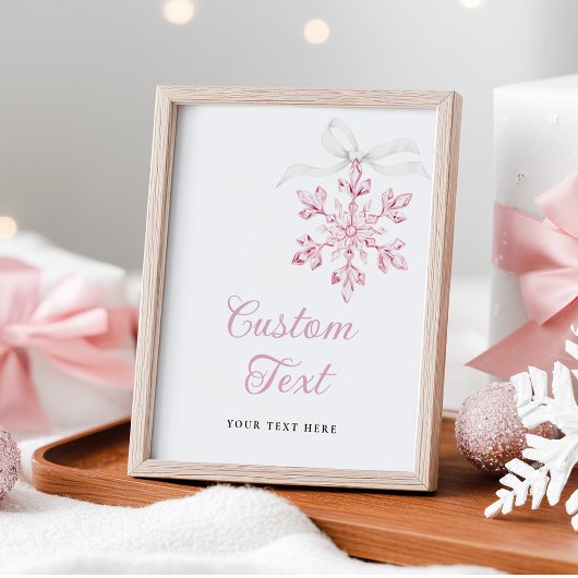 Little Snowflake Baby Shower Table Sign Poster ポスター