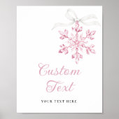 Little Snowflake Baby Shower Table Sign Poster ポスター (正面)