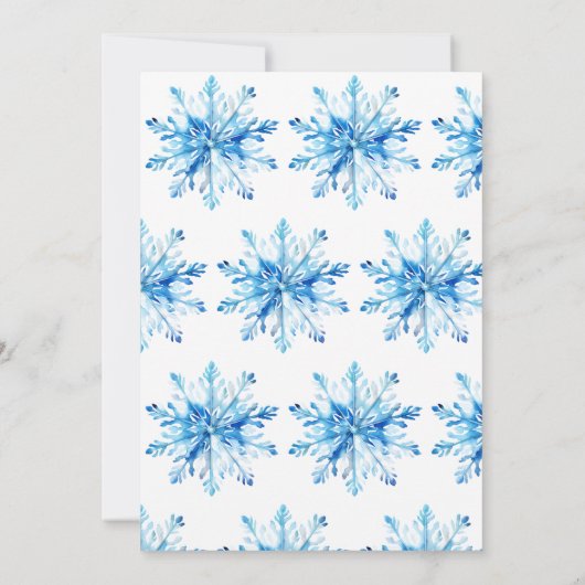 Little Snowflake Blue Boy Baby Shower 招待状 (裏面)