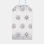 Little Snowflake Blue Silver Glittery Baby Shower  ギフトタグ (裏面)