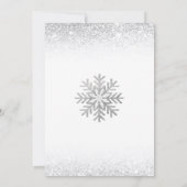 Little Snowflake Blue Silver Glittery Baby Shower  サンキューカード (裏面)