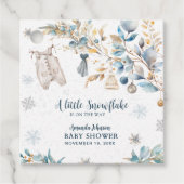 Little Snowflake Clothesline Winter Blue Thank You フェイバータグ (正面)