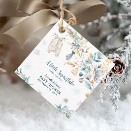 Little Snowflake Clothesline Winter Blue Thank You フェイバータグ