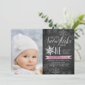 Little Snowflake First Birthday Partyの写真 招待状 (スタンド正面)