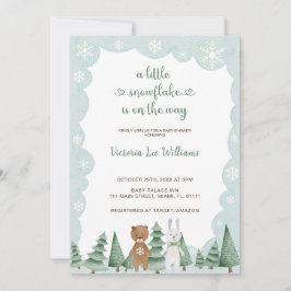 Little snowflake is on the way Winter Baby Shower 招待状