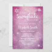 Little snowflake on her way babyshower 招待状 (正面)