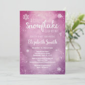 Little snowflake on her way babyshower 招待状 (スタンド正面)