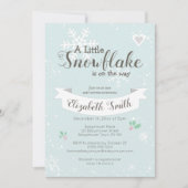 Little snowflake on the way babyshower invitation 招待状 (正面)