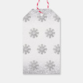 Little Snowflake Pink Silver Glittery Baby Shower  ギフトタグ (裏面)