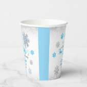 Little Snowflake Pink Silver Glittery Baby Shower  紙コップ (右)