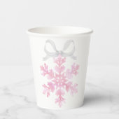 Little Snowflake Pink Winter Baby Shower Cups 紙コップ (裏面)