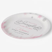 Little Snowflake Winter Baby Shower  ペーパープレート (アングル)