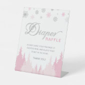 Little Snowflake Winter Baby Shower Diaper Raffle 台座サイン (正面)