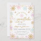 Little Snowflake Winter Baby Shower Invitation 招待状 (正面)