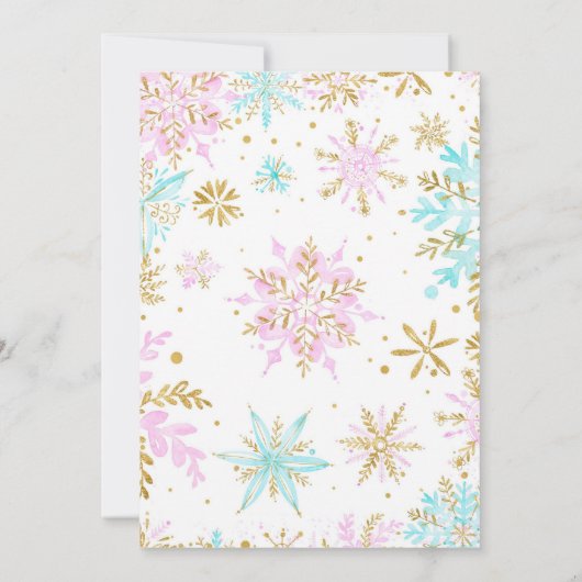 Little Snowflake Winter Baby Shower Invitation 招待状 (裏面)