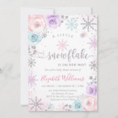 Little Snowflake Winter Baby Shower Invitation 招待状 (正面)