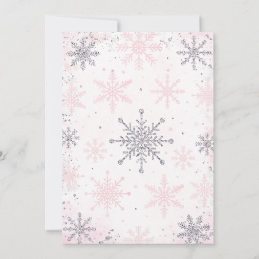 Little Snowflake Winter Baby Shower Invitation 招待状 (裏面)