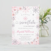 Little Snowflake Winter Baby Shower Invitation 招待状 (スタンド正面)