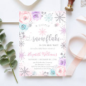 Little Snowflake Winter Baby Shower Invitation 招待状