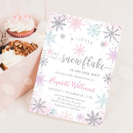 Little Snowflake Winter Baby Shower Invitation 招待状