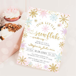 Little Snowflake Winter Baby Shower Invitation 招待状