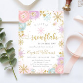 Little Snowflake Winter Baby Shower Invitation 招待状