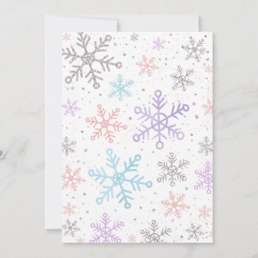Little Snowflake Winter Baby Shower Invitation 招待状 (裏面)
