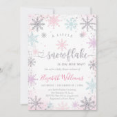 Little Snowflake Winter Baby Shower Invitation 招待状 (正面)