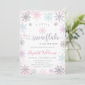 Little Snowflake Winter Baby Shower Invitation 招待状 (スタンド正面)