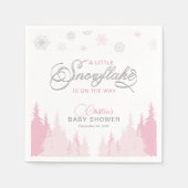 Little Snowflake Winter Baby Shower Napkins スタンダードカクテルナプキン (正面)
