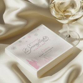 Little Snowflake Winter Baby Shower Napkins スタンダードカクテルナプキン