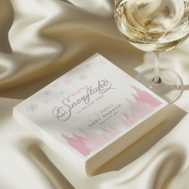 Little Snowflake Winter Baby Shower Napkins スタンダードカクテルナプキン