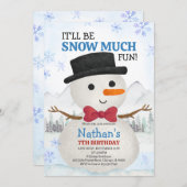 Little Snowman Birthday 招待状 (正面/裏面)