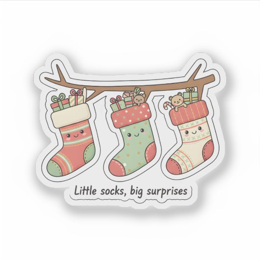 Little Socks Big Surprises Christmas Sticker シール (正面)