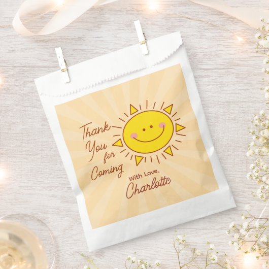 Little Sonshine Baby Shower Thanks For 来's フェイバーバッグ (クリップ留めされた状態)