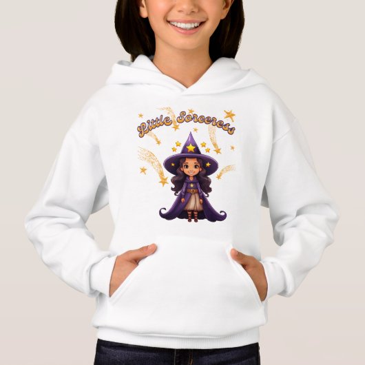 Little Sorceress – Kids’ Halloween Hoodie (正面)