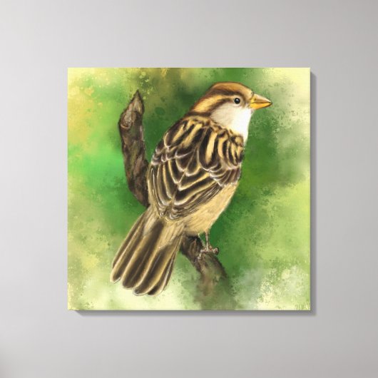 Little Sparrow Canvas Print 絵画 - s – 緑 キャンバスプリント (正面)