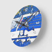 Little Speedster – スクーター・ライダー ラウンド壁時計 (傾斜)