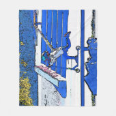 Little Speedster – スタントスクーターライダー フリースブランケット (正面)