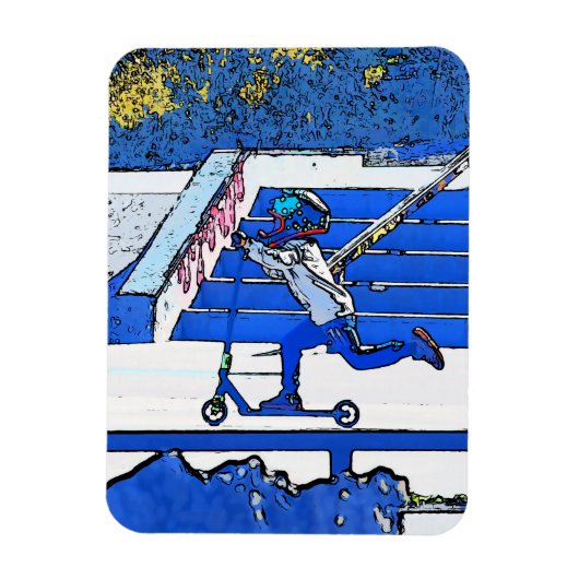 Little Speedster – スタントスクーターライダー マグネット (縦)