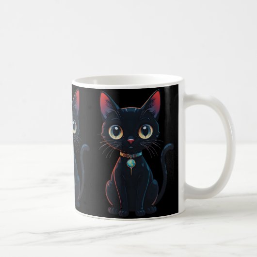 Little Spooky Black Cat コーヒーマグカップ (右)