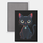 Little Spooky Black Cat マグネット (正面/裏面)